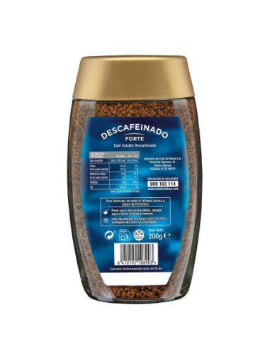 Café Soluble Descafeinado Forte frasco 200g