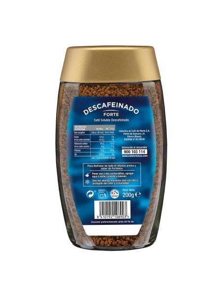 Café Soluble Descafeinado Forte frasco 200g