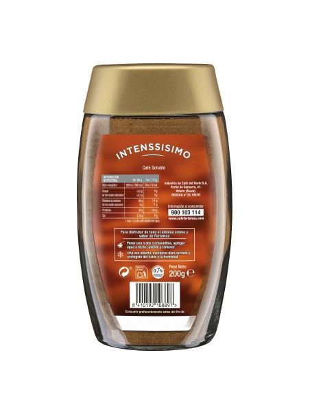 Café Soluble Intenssisimo Natural frasco 200g