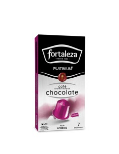 Café con aroma natural a Chocolate 10 cápsulas Fortaleza Platinium compatibles con Nespresso®