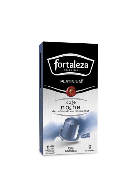 Café Descafeinado noche con Tila y Melisa 10 cápsulas Fortaleza Platinium compatibles con Nespresso®