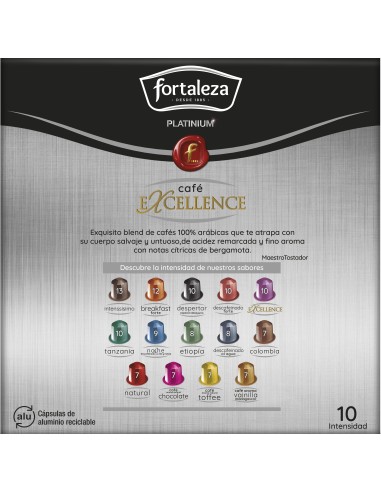 Café Excellence 20 cápsulas Fortaleza Platinium compatibles con Nespresso®