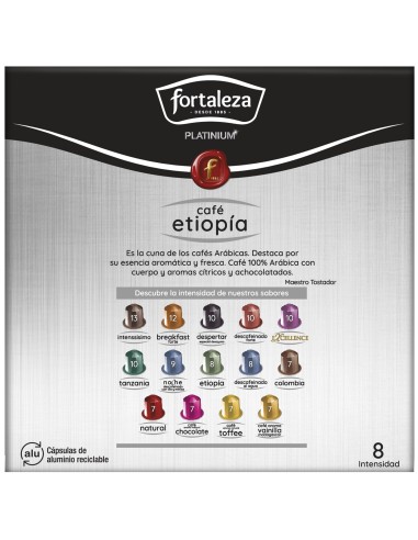 Café Etiopía 20 cápsulas Fortaleza Platinium compatibles con Nespresso®