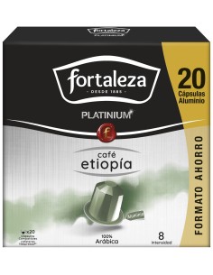 Café Etiopía 20 cápsulas Fortaleza Platinium compatibles con Nespresso® 2