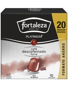 Café Descafeinado Forte 20 cápsulas Fortaleza Platinium compatibles con Nespresso® 2