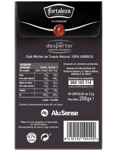 Café Despertar Fortaleza Platinium 40 cápsulas compatibles con Nespresso®
