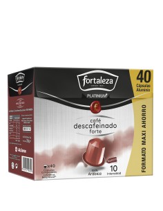 Café Descafeinado Forte 40 cápsulas Fortaleza Platinium compatibles con Nespresso®