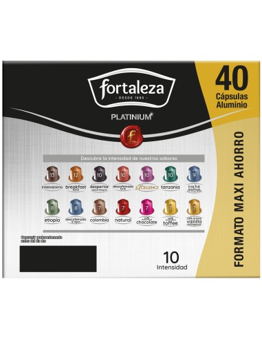 Café Descafeinado Forte 40 cápsulas Fortaleza Platinium compatibles con Nespresso®