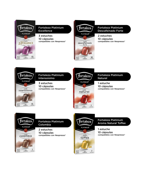 Selección 120 cápsulas Fortaleza Platinium compatibles con Nespresso®*