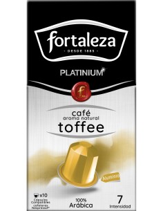 Café con aroma natural a Toffee 10 cápsulas Fortaleza Platinium compatibles con Nespresso® 2
