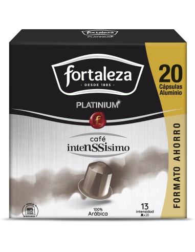 Café Intenssisimo 20 cápsulas Fortaleza Platinium compatibles con Nespresso®