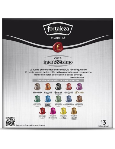Café Intenssisimo 20 cápsulas Fortaleza Platinium compatibles con Nespresso®
