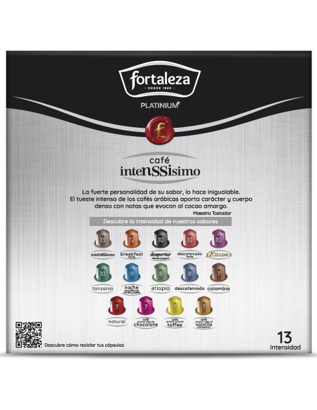 Café Intenssisimo 20 cápsulas Fortaleza Platinium compatibles con Nespresso®