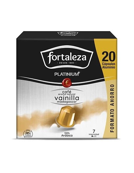 Café con aroma natural Vainilla Madagascar 20 cápsulas Fortaleza Platinium